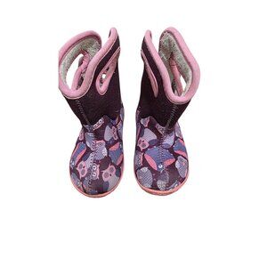Bogs Baby Bogs Owl Print Purple & Pink Insulated Waterproof Boots Size 6T Infant
